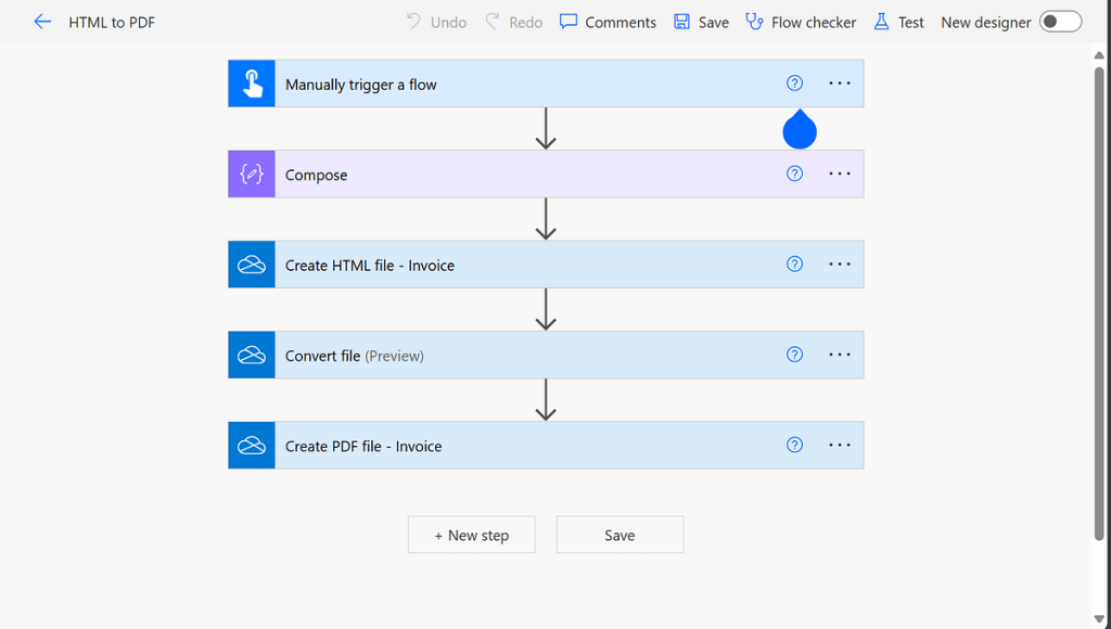 Create a simple PDF with HTML with Power Automate